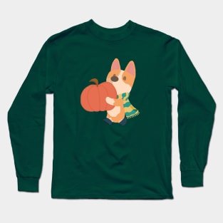 Pumpkin Picking Corgi Long Sleeve T-Shirt